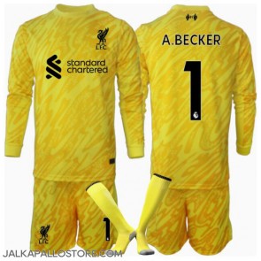 Liverpool Alisson Becker #1 Maalivahti Kolmaspaita Lapsille 2024-25 Pitkähihainen (+ shortsit)